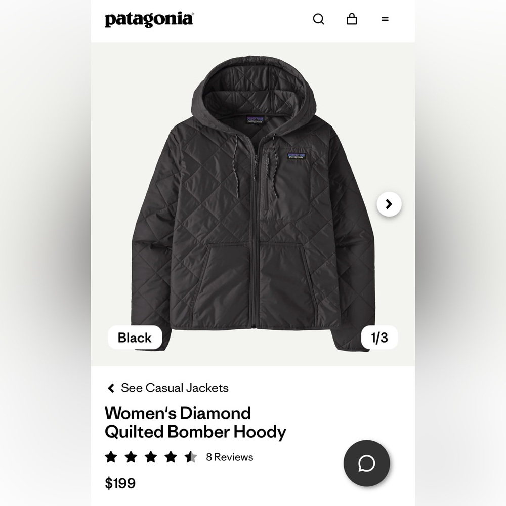 Patagonia Women’s Diamond Quilted Hooded Jacket
